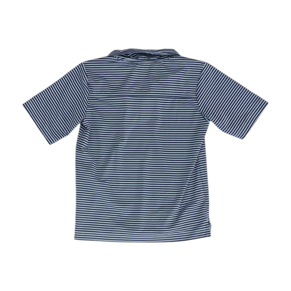 Blue Striped Short Sleeve Polo