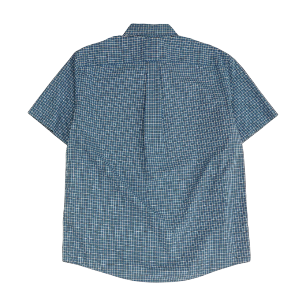 Blue Plaid Short Sleeve Button Down