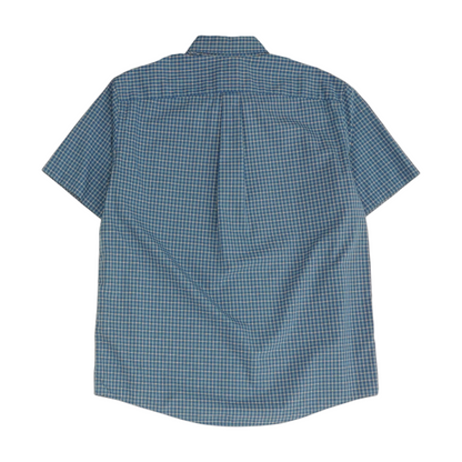 Blue Plaid Short Sleeve Button Down