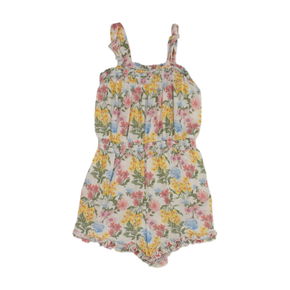 White Floral Sleeveless One-Piece