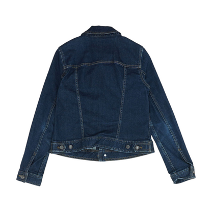 Blue Solid Denim Jacket