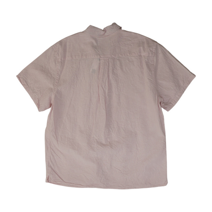Pink Solid Short Sleeve Button Down