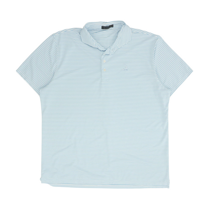 Blue Striped Short Sleeve Polo