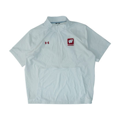 White Wisconsin Badgers Solid 1/4 Zip Pullover