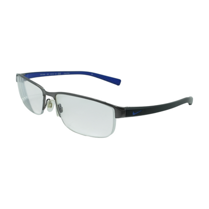 Silver NIKE 8098 Browline Prescription Eyewear