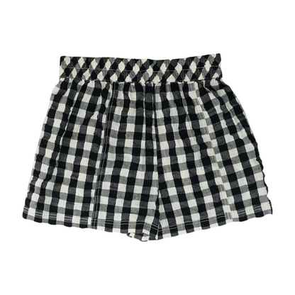 Black Check Knit Shorts
