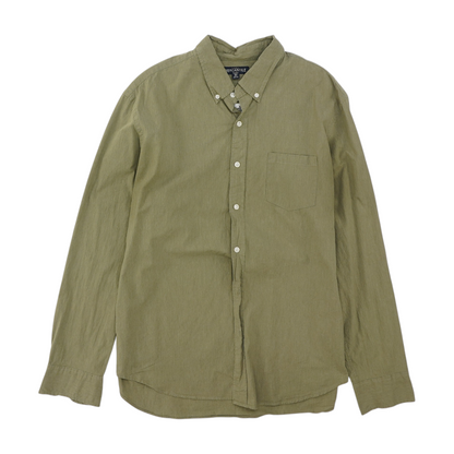 Green Solid Long Sleeve Button Down