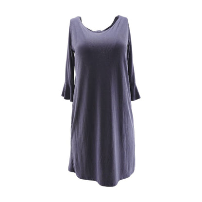 Purple Solid Midi Dress