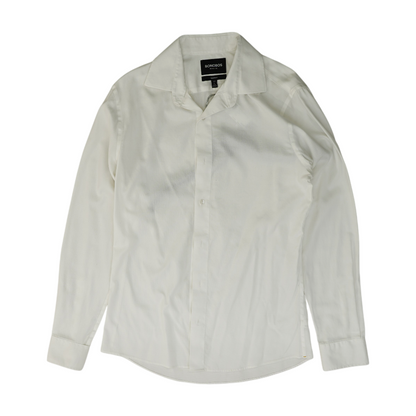 White Solid Long Sleeve Button Down