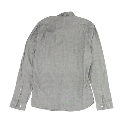 Gray Solid Long Sleeve Button Down
