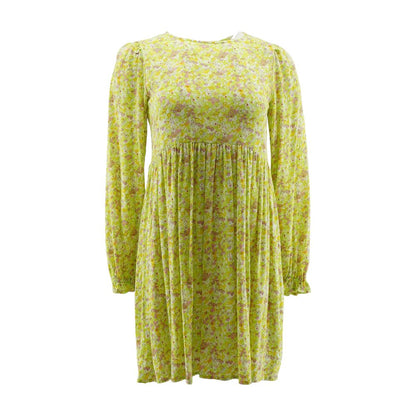 Neon Green Floral Mini Dress