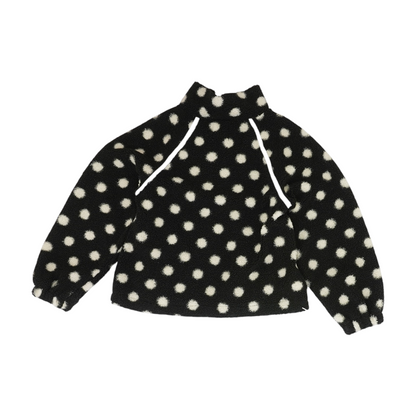 Black Polka Dot 1/4 Zip Pullover