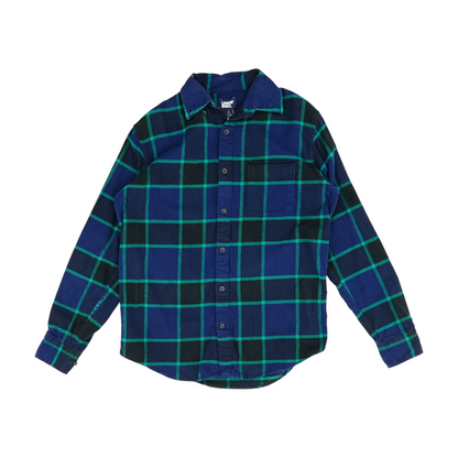 Navy Check Flannel Button Down