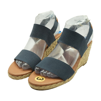 Navy Wedged Sandals