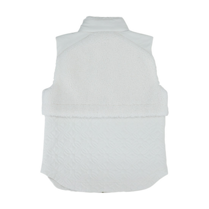 White Solid Casual Vest
