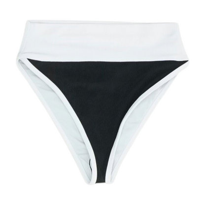 Black Color Block Swim Bottom