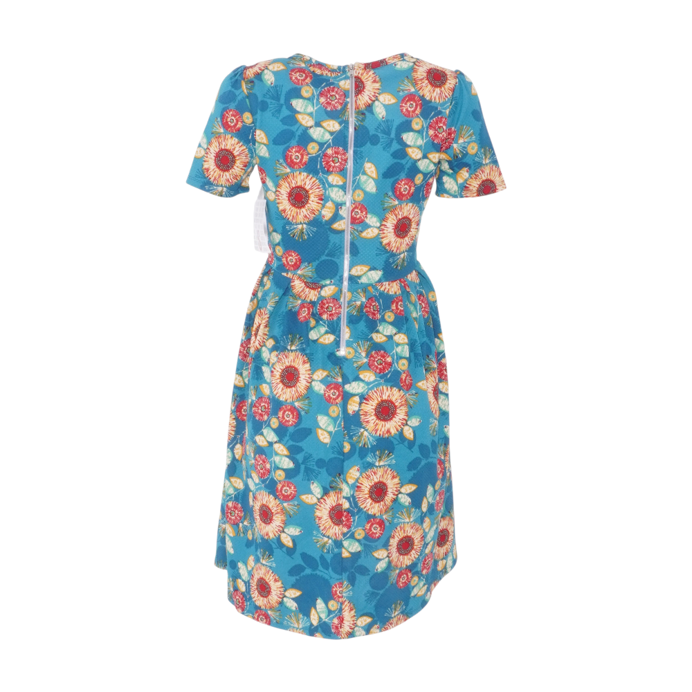 Blue Floral Midi Dress