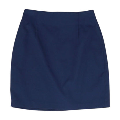 Navy Solid Midi Skirt