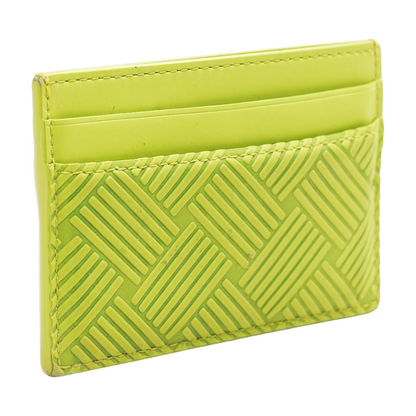 Kiwi Green Cardholder in Debossed Leather
