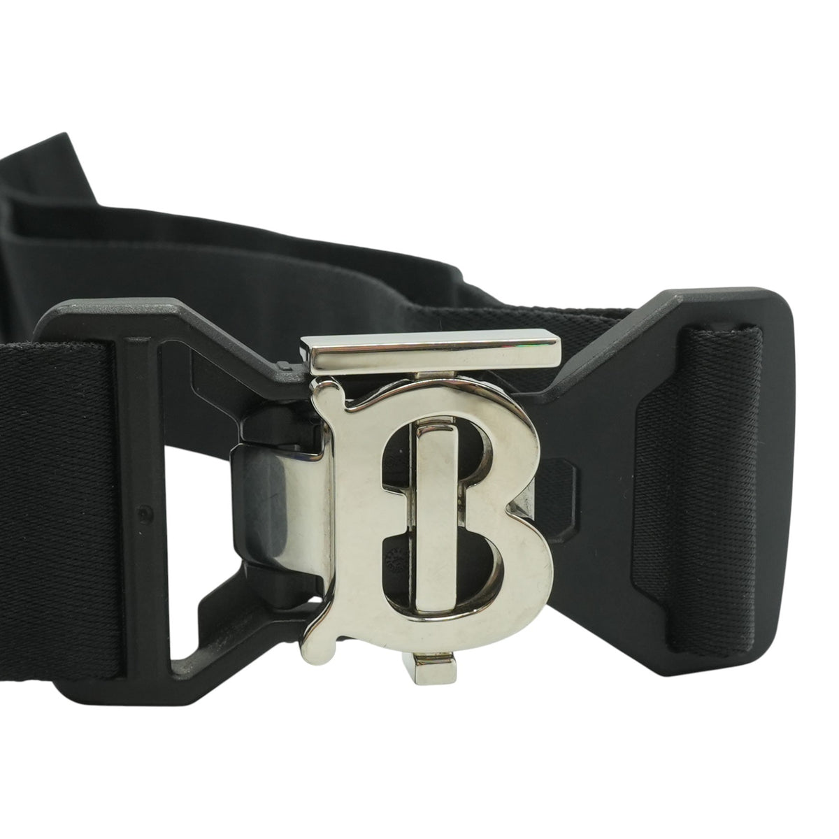 TB Monogram Sport Clip Logo Jacquard Webbing Belt in Black