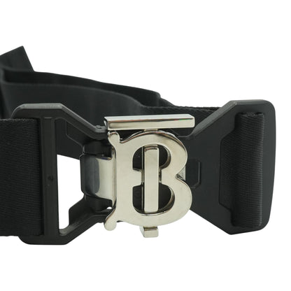 TB Monogram Sport Clip Logo Jacquard Webbing Belt in Black