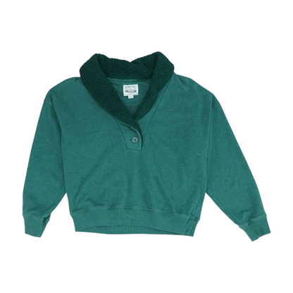 Green Solid 1/4 Zip Pullover
