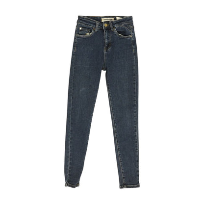 Navy Mid Rise Skinny Leg Jeans