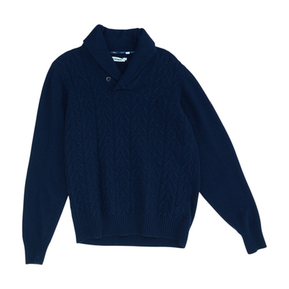 Navy Solid Pullover Sweater