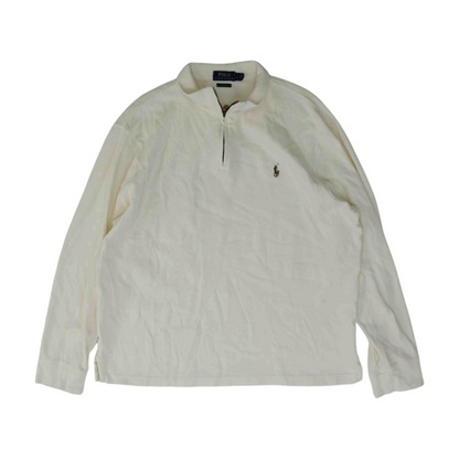 Cream Solid 1/4 Zip Pullover