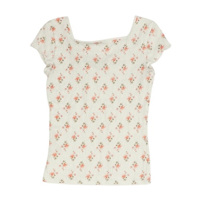 White Floral Blouse