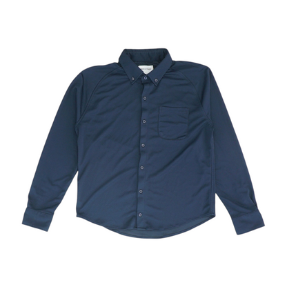 Navy Solid Long Sleeve Button Down