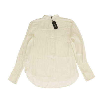 White Solid Long Sleeve Blouse