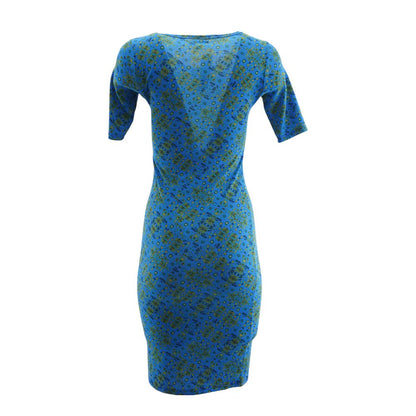 Blue Geometric Midi Dress