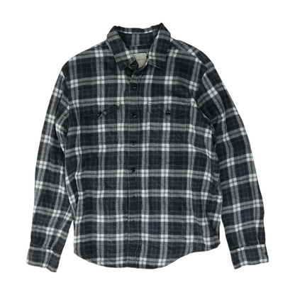 Gray Plaid Flannel Button Down