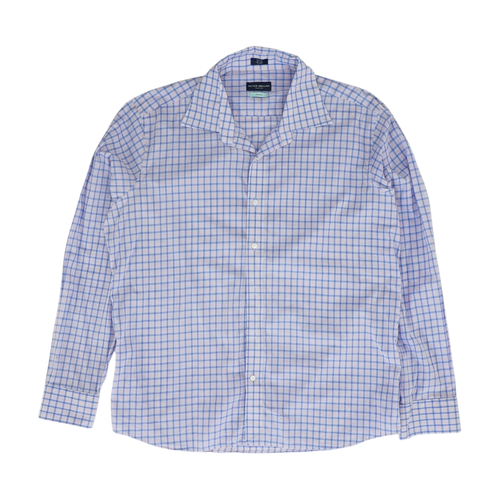 Blue Plaid Long Sleeve Button Down