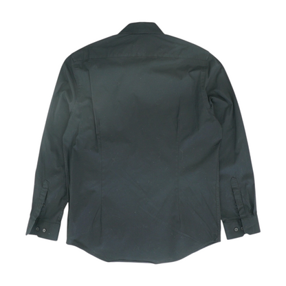Black Solid Long Sleeve Button Down