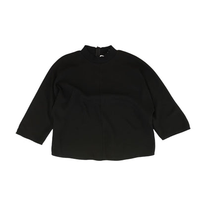 Black Solid 3/4 Sleeve Blouse