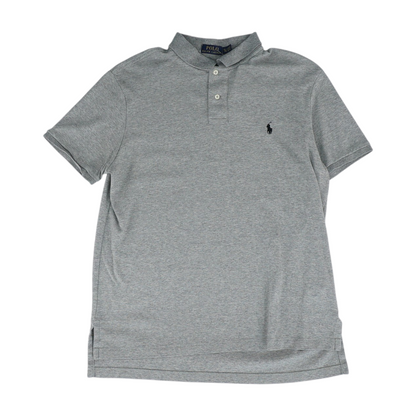 Gray Solid Short Sleeve Polo