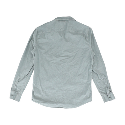 Gray Solid Flannel Button Down