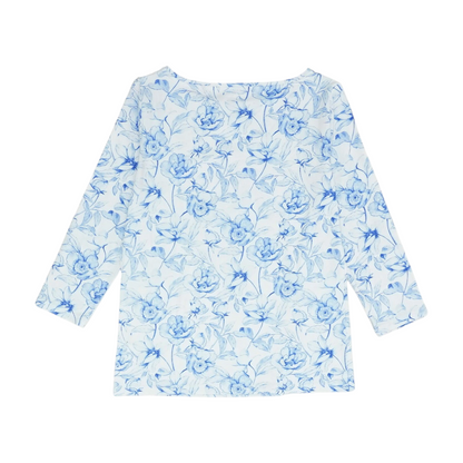 White Petite Floral Blouse