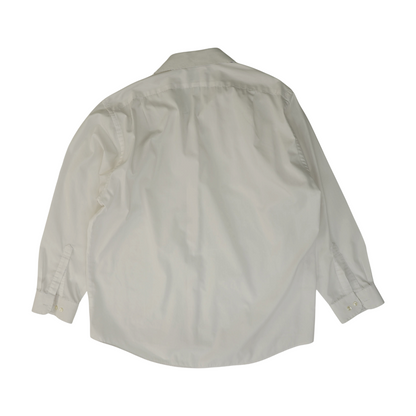 White Solid Long Sleeve Button Down