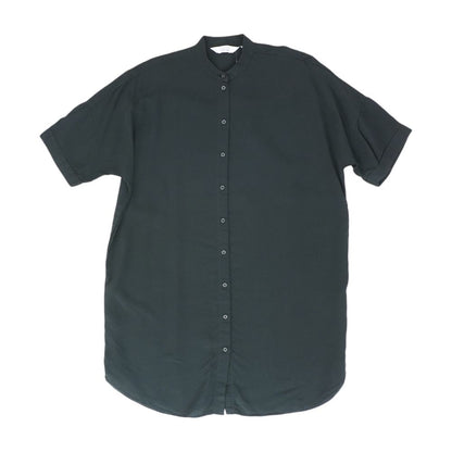 Black Solid Short Sleeve Blouse
