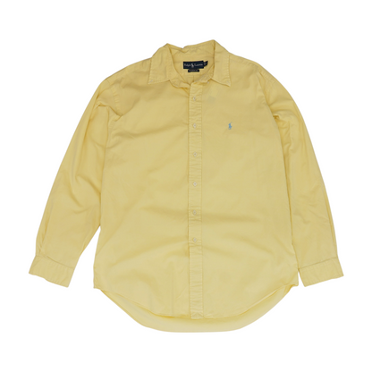 Yellow Solid Long Sleeve Button Down
