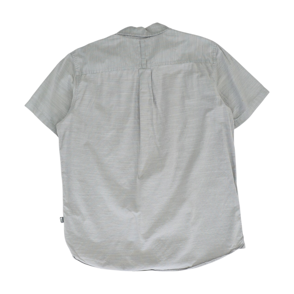 Gray Striped Short Sleeve Button Down