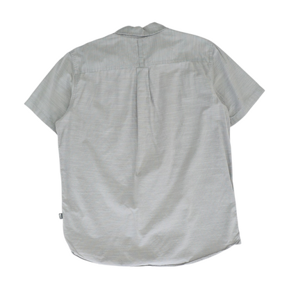 Gray Striped Short Sleeve Button Down