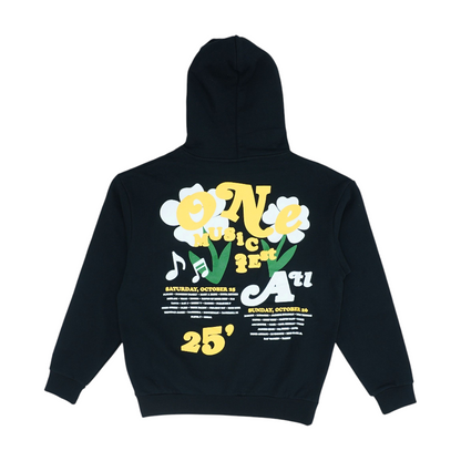Black Graphic Hoodie Pullover