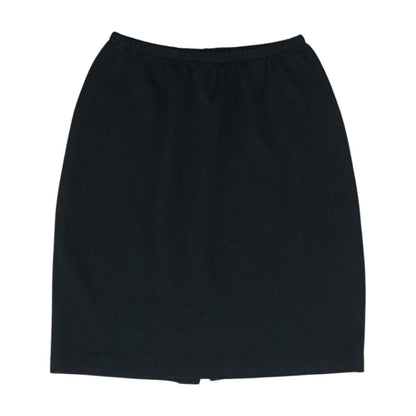 Black Solid Midi Skirt