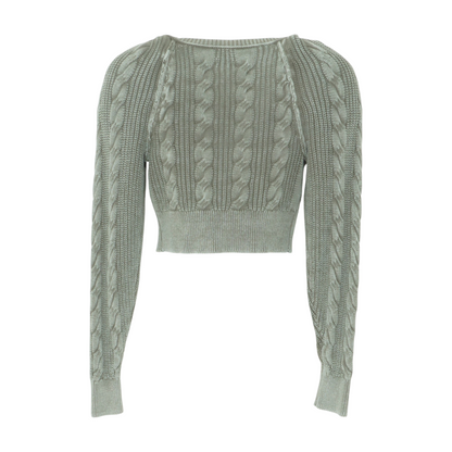 Green Cardigan Sweater