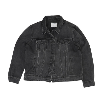 Black Petite Solid Denim Jacket