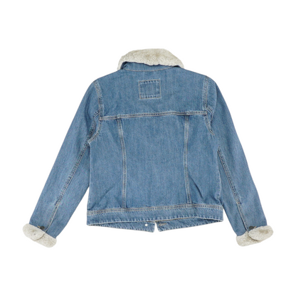 Blue Solid Denim Jacket